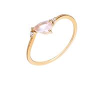 Daesar Anillo Matrimonio para Mujer con Corazón con Cristal y Moissanita, Oro Rosa 14K, Talla 13(53mm), Anillo Compromiso Boda Oro Rosa