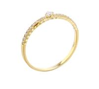 Daesar Anillo Mujer Prometida con Redondo con Moissanita, Oro Amarillo 18K, Talla 23(63mm), Anillos Matrimonio Oro