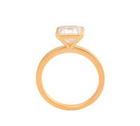 Daesar Anillo Prometida Mujer con Cuadrado Solitario con Moissanita de 1ct, Oro Amarillo 9K, Talla 7(47mm), Anillos Alianzas de Boda Oro