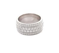 Daesar Anillos de Boda Matrimonio de Hombre con Eternidad Redondo con Moissanita, Oro Blanco 18K, Talla 11(51mm), Anillos de Boda Matrimonio Plata