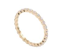 Daesar Anillos de Boda y Compromiso para Mujer con Eternidad Redondo con Moissanita, Oro Amarillo 18K, Talla 12(52mm), Anillo para Compromiso Oro