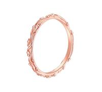 Daesar Anillos de Compromiso de Mujer con Redondo con Vid, Oro Rosa 9K, Talla 23(63mm), Anillos de Boda y Alianzas Oro Rosa