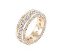 Daesar Anillos de Mujer Compromiso con Eternidad Redondo con Moissanita, Oro Amarillo 14K, Talla 16(56mm), Anillo Compromiso Oro