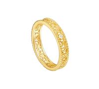 Daesar Anillos Mujer Boda con Vid Hueca con Moissanita, Oro Amarillo 14K, Talla 20(60mm), Anillos de Matrimonio Oro