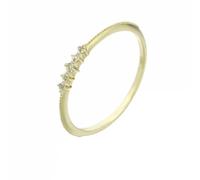 Daesar Anillos Mujer Prometida con Redondo con Topacio Creado, Oro Amarillo 14K, Talla 11(51mm), Anillo Compromiso Boda Oro