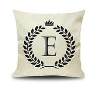 Daesar Cojines para Sofa,Funda Cojin Sin Relleno,Corona de Rama de Olivo E Fundas Cojines 50x50 Baratas Negro Beige
