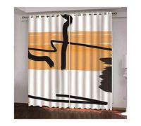 Daesar - Cortinas Opaca 2 Piezas,Cortina Ventana Salon 274x244CM Cortina Opaca Dormitorio Blanco Negro Naranja Cortinas Poliester Exterior Graffiti