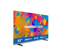 Daewoo 43DM55QV QLED Smart TV 43 Pulgadas 4K Ultra HD HDR, Televisor con Dolby Vision & Dolby Atmos, Compatible con Alexa, Diseño sin Marcos, Peana Lateral
