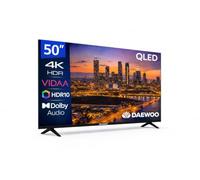 Daewoo 50VB56QV Smart TV 50 Pulgadas QLED 4K UHD, HDR10, Dolby Audio, Bluetooth, HDMI 2.1, Diseño Sin Marcos (Frameless), Funciones de accesibilidad, Gama 2026