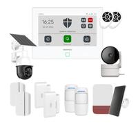 Daewoo AM501L - Sistema inalámbrico sin suscripción, Compatible con Animales, detectores incluidos + cámara de vigilancia Full HD, aplicación móvil incluida