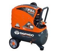 Daewoo Compresor de Aire DAAC24DN - 24L, 2 HP / 1,5 kW, 8 bar, 135 L/min, Motor Coaxial 2.850/3.450 rpm, Filtro Plástico 3/8 700115