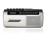 Daewoo DW1107 Radio Cassette Reproductor/Grabador AM/FM Negra y Plateada