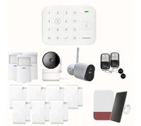 Daewoo - Pack de alarma conectada Wifi/GSM Vigilia VIG104+ - Sistema inalámbrico y sin suscripción, compatible con animales, detectores y sirena solar in maras de vigilancia Full HD, Aplicación