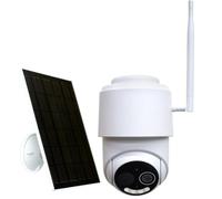 Daewoo Security - Cámara Independiente Solar WiFi giratoria Full HD W509MW con Panel Solar, detección de Movimiento, visión Nocturna a Todo Color, Totalmente inalámbrica