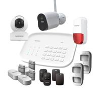 Daewoo Security DASA663AM Pack Alarma SA663 WiFi, Control Remoto, Apto para Animales, cámara Independiente para Interiores y Exteriores W502, cámara Interior y Sirena Exterior