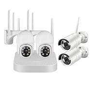 Daewoo Security - Kit de vigilancia de vídeo (8 Canales, NVR504, 4 cámaras Exteriores fijas y giratorias, Acceso Remoto, Disco Duro de 1 TB, detección de Movimiento y visión Nocturna, Color Blanco