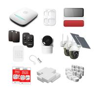 Daewoo Security PA559Z - Sistema de Seguridad inalámbrico con Teclado, Insignia, RFID, 2 cámaras Exteriores solares, Detector de Garaje - sin suscripción
