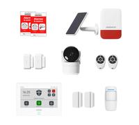 Daewoo Security Smart Protect Essential - Pack de Alarma para casa conectada con cámara HD, Sirena Exterior Solar y 4 contactores de Puerta - Compatible con Alexa & Google Home
