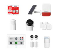 Daewoo Security Smart Protect Plus - Pack de Alarma para casa conectada con cámara HD, Sirena Exterior Solar y 6 contactores de Puerta - Compatible con Alexa & Google Home