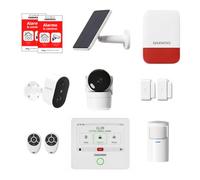 Daewoo Security Touch Plus Smart Home Alarma de Alarma para el hogar Inteligente sin suscripción con cámara HD, Sirena Solar para Exteriores y detectores: Compatible con Alexa y Google Home