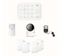 Daewoo Vigilia VIG101 - Sistema inalámbrico y sin suscripción, Compatible con Animales, detectores incluidos + cámara de vigilancia Full HD, aplicación móvil incluida