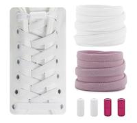 Dafannis Cordones Elásticos - Cordones Zapatillas Deporte - Cordones Elasticos Niños, Adultos - 2 Pares Cordones Sin Atar - 8 mm de Ancho, con Cápsula de Metal, 120cm