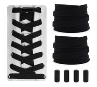 Dafannis Cordones Elásticos - Cordones Zapatillas Deporte - Cordones Elasticos Niños, Adultos - 2 Pares Cordones Sin Atar - 8 mm de Ancho, con Cápsula de Metal, 120cm