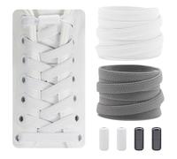 Dafannis Cordones Elásticos - Cordones Zapatillas Deporte - Cordones Elasticos Niños, Adultos - 2 Pares Cordones Sin Atar - 8 mm de Ancho, con Cápsula de Metal, 120cm