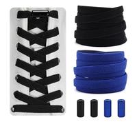 Dafannis Cordones Elásticos - Cordones Zapatillas Deporte - Cordones Elasticos Niños, Adultos - 2 Pares Cordones Sin Atar - 8 mm de Ancho, con Cápsula de Metal, 120cm