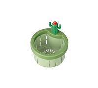 Dafape Colador de Drenaje del Fregadero de la Cocina Cactus, Filtro del Fregadero Tapón del Colector de Desechos Cesta de Descarga Automática Prensable para Alimentos Hogar Lindo (Verde)