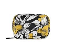 Daffodil - Bolsa de viaje contemporánea amarilla con compartimentos desmontables, práctico pastillero de viaje
