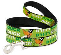 Daffy Duck con Cara C/U Greens de Buckle-Down - Correa para Mascota, 15,2 x 0,6 cm