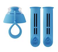 DAFI 2 Filtros de Recambio + Tapón para Botella SOFT Deporte con Filtro | Recambios | Purificador, Filtrador de Agua Grifo | Cartuchos | Sin BPA | Filtros de carbón | Azul
