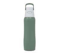 Dafi Botella de Agua con Filtro Carbón Activado SOLID Steel Salvia, 800 ml - Sin BPA, Botellas de Acero Inoxidable con Pajita - para uso diario y el Gimnasio - Antiderrame Botella de Agua Deportiva