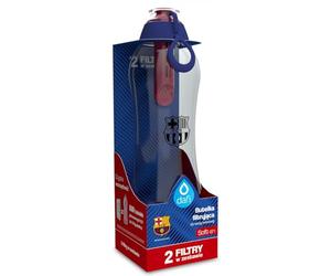 Dafi Botella de Filtro de Agua de Carbón + 2 Filtros 0,7L, FC Barcelona - Ideal para la escuela, el trabajo, el gimnasio | Elimina el sabor y el olor a cloro, Ergonómico y duradero