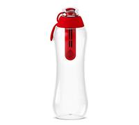 Dafi Botella Filtrante de Agua con un Filtro de Carbón Activado 0,3L, Rojo - sin BPA, Elimina el sabor y el olor a cloro - para la Escuela, el Gimnasio, los Viajes - Botella Filtradora de Agua