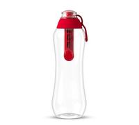Dafi Botella Filtrante de Agua con un Filtro de Carbón Activado 0,5L, Rojo - sin BPA, Elimina el sabor y el olor a cloro - para la Escuela, el Gimnasio, los Viajes - Botella Filtradora de Agua