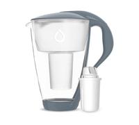 Dafi Jarra de Filtrado de Cristal con Filtro de Agua CRYSTAL 2L, Gris - incl. Cartucho, Indicador LED, sin BPA, Para la Reducción de Cloro, Cal e Impurezas - Jarra Filtradora, Purificador de Agua