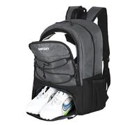 DAFISKY Mochila de fútbol juvenil, bolsa de fútbol con compartimento para zapatos y pelota, bolsa de equipo deportivo para baloncesto, voleibol, fútbol, gris