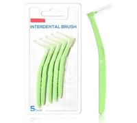 DAFNE 5Pcs Cepillo interdental Angulado, verde, 0,6 mm, interdentales interprox, eliminación de placa, limpieza interdental fácil y eficiente, hilo dental para espacios reducidos