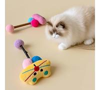DAFORERAL Juego de juguetes masticables para gatos con vid plateada y hierba gatera, paquete de 3 palitos de manzana de felpa para dentición y alivio del estrés, juguete interactivo para gatos de