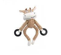 DAFORERAL Juguete masticable para perros, anillo de cuerda de animal chirriante de felpa interactivo para entrenamiento de limpieza de dientes y alivio del aburrimiento (Maverick)