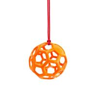 DAFORERAL Pelota de juguete colgante para caballos, cabras, ovejas - Bola de alimentación TPR duradera, comedero de heno para enriquecimiento de animales, diseño resistente al estiramiento (naranja)