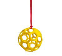 DAFORERAL Pelota de juguete colgante para caballos, cabras, ovejas, pelota de alimentación TPR duradera, comedero de heno para enriquecimiento de animales, diseño resistente al estiramiento (amarillo)