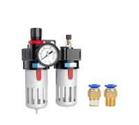 DAFQWEYU Compresor de aire BFC4000 1/2, separador de aceite y agua, filtro regulador, unidad de preparación, combinación FRL (plástico BFC con PMSM)(BFC Metal w 6mm)