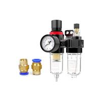 DAFQWEYU Filtro regulador separador de aceite y agua AFC2000 for pistola pulverizadora, compresor de aire, reductor de presión de 1/4" (AFC-PC10-02)(AFC-EU- SM+PM)