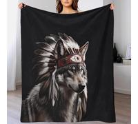 DAFUfbw Alfombras Extremas De Estilo Gris Lobo para Sofás, Alfombras Suaves Y Cálidas, Adecuadas para Todas Las Estaciones para Decorar El Patrón del Native Americans Estilo 50x60inch(127x152cm)
