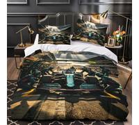 DAFUfbw Formulaa Racing Juego De Sábanas Double（200x200cm） Diseño De Pit Stop, Fundas Nórdicas Impresas En 3D, Microfibra Suave Bedding Set, Fundas De Almohada, Sueño Profundo