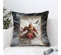 DAFUfbw Fundas Cojines 40x40cm SunWuKong, Fundas Decorativas Jacquard Una The Monkey King para Sofá Salón Dormitorio Transpirables Y Resistentes A Arrugas