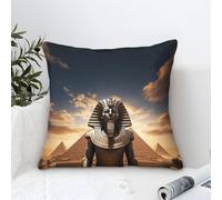 DAFUfbw Fundas Cojines 50x50cm, Funda De Almohada Pyramids Cojines Fundas Gold Pharaonic Cojine Decorativas para Sofá